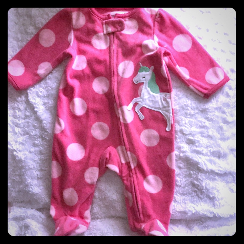 Caters Fleece Pink Never Been worm 0-3 PJS